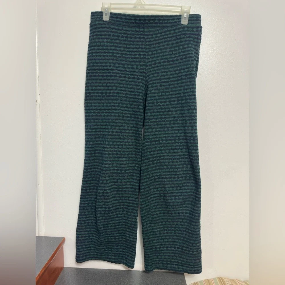 Zara Green and Black Textured Knit Pants - Picture 1 of 4